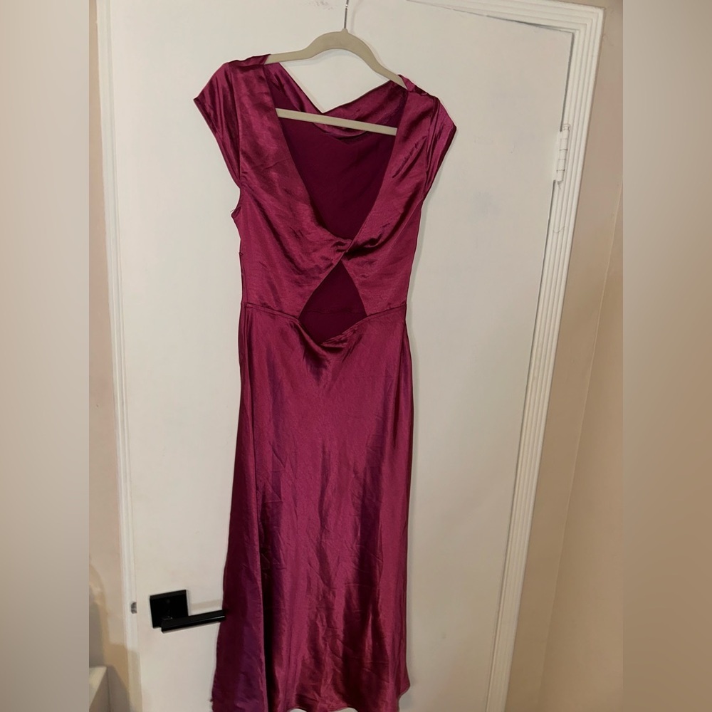 Hello Molly FAITHFUL NIGHTS Satin Midi Dress Size 6 - Picture 6 of 9